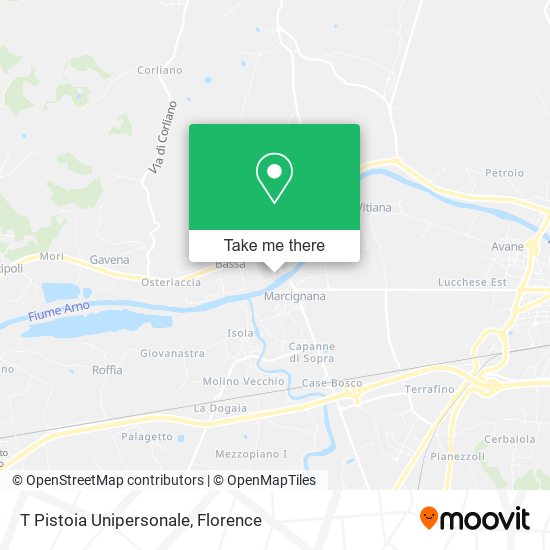 T Pistoia Unipersonale map