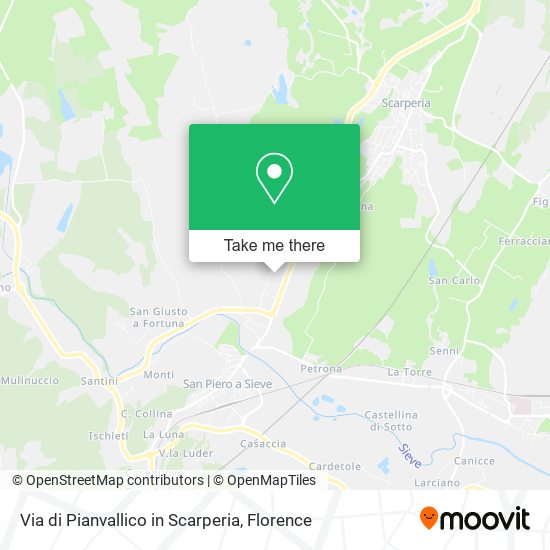 Via di Pianvallico in Scarperia map