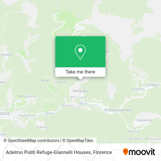 Adelmo Puliti Refuge-Giannelli Houses map