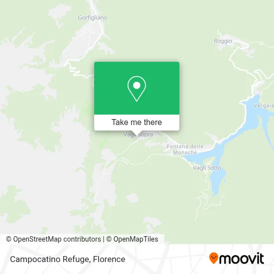 Campocatino Refuge map