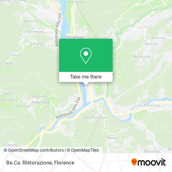 Be.Ca. Catering map