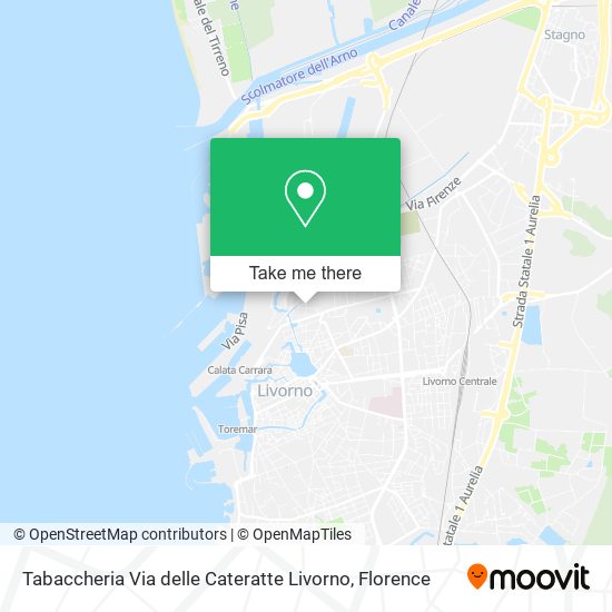 Tabaccheria Via delle Cateratte Livorno map
