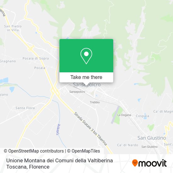 Unione Montana dei Comuni della Valtiberina Toscana map