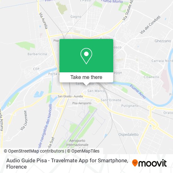 Audio Guide Pisa - Travelmate App for Smartphone map