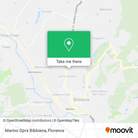 How to get to Marino Gprs Bibbiena in Arezzo by Bus or Train