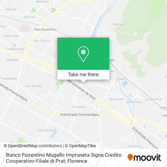 Banco Fiorentino Mugello Impruneta Signa Credito Cooperativo-Filiale di Prat map