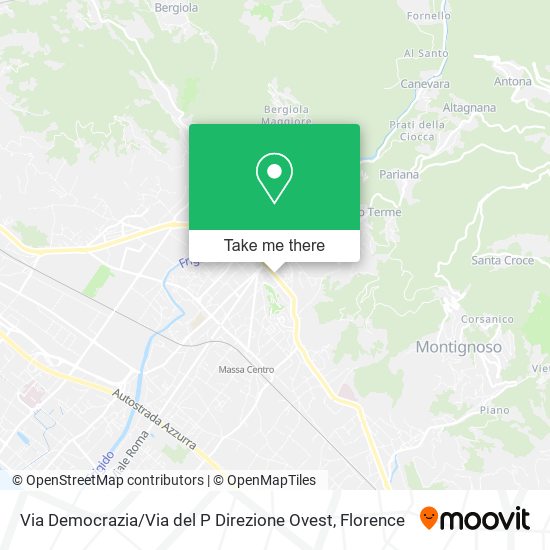 Via Democrazia / Via del P Direzione Ovest map