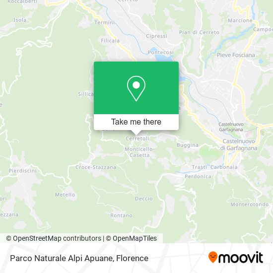 Parco Naturale Alpi Apuane map