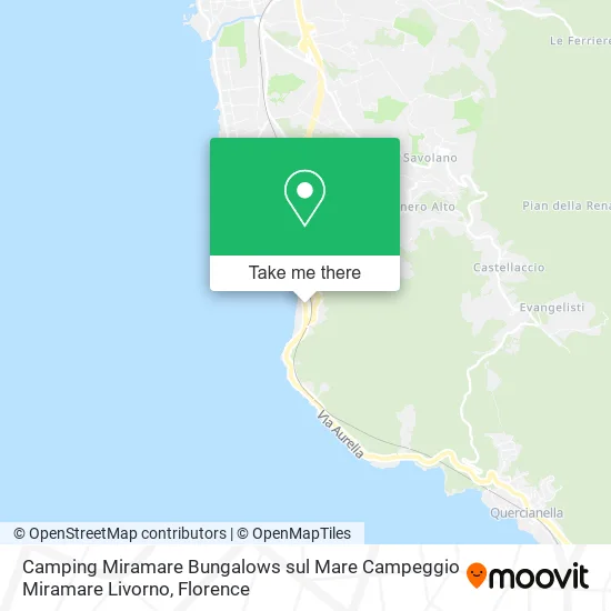 Camping Miramare Bungalows sul Mare Campeggio Miramare Livorno map