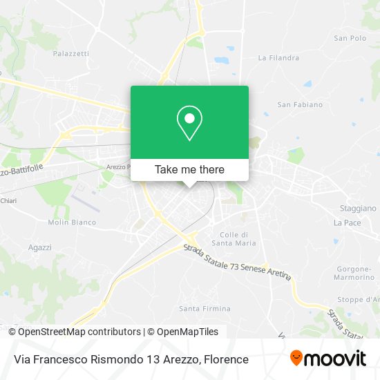 Via Francesco Rismondo 13 Arezzo map