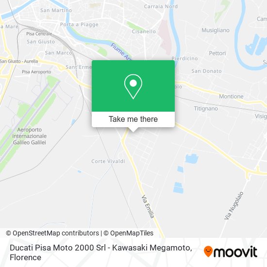 Ducati Pisa Moto 2000 Srl - Kawasaki Megamoto map