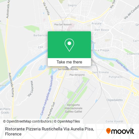 Ristorante Pizzeria Rustichella Via Aurelia Pisa map