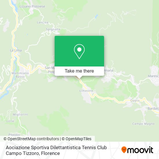 Aociazione Sportiva Dilettantistica Tennis Club Campo Tizzoro map