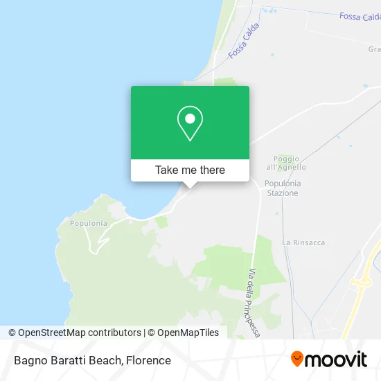 Bagno Baratti Beach map
