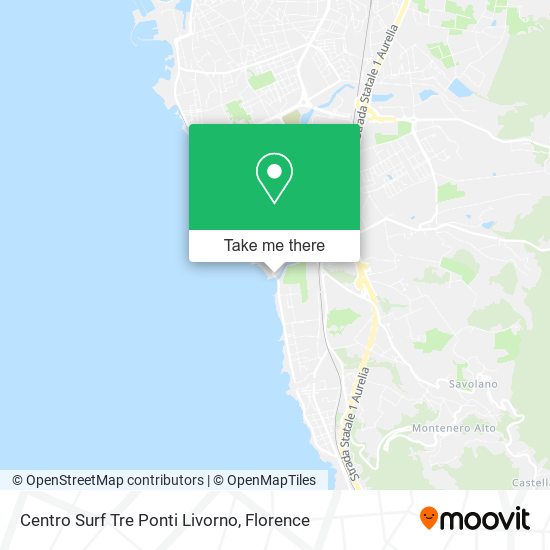 Centro Surf Tre Ponti Livorno map