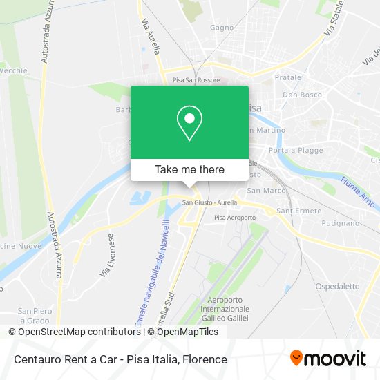 Centauro Rent a Car - Pisa Italia map