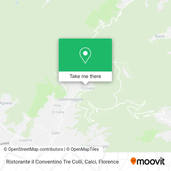 Ristorante il Conventino Tre Colli, Calci map