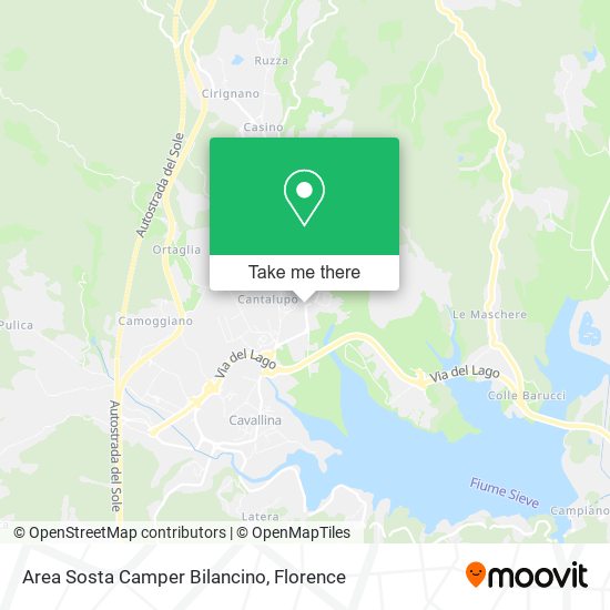 Area Sosta Camper Bilancino map