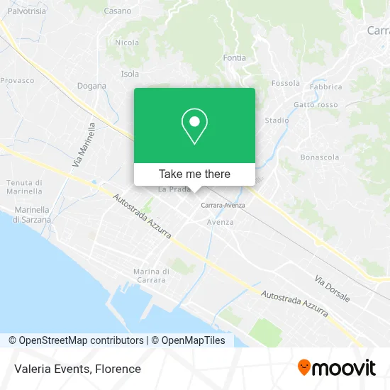 Valeria Events map