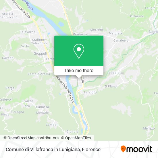 Comune di Villafranca in Lunigiana map