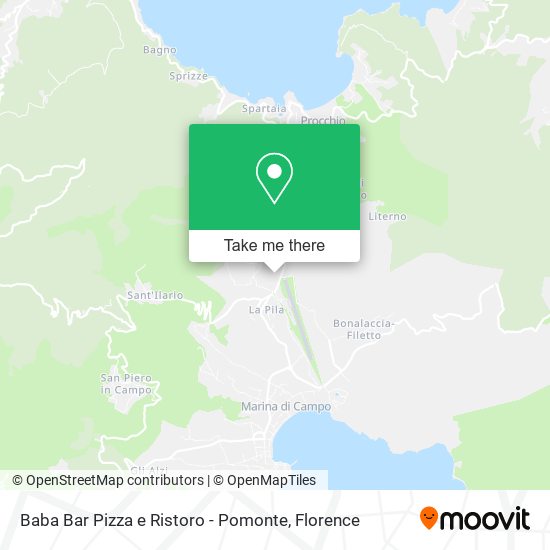 Baba Bar Pizza e Ristoro - Pomonte map