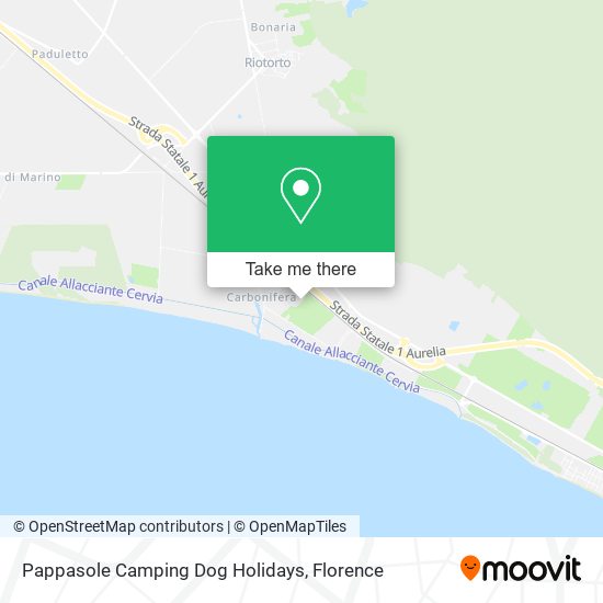 Pappasole Camping Dog Holidays map