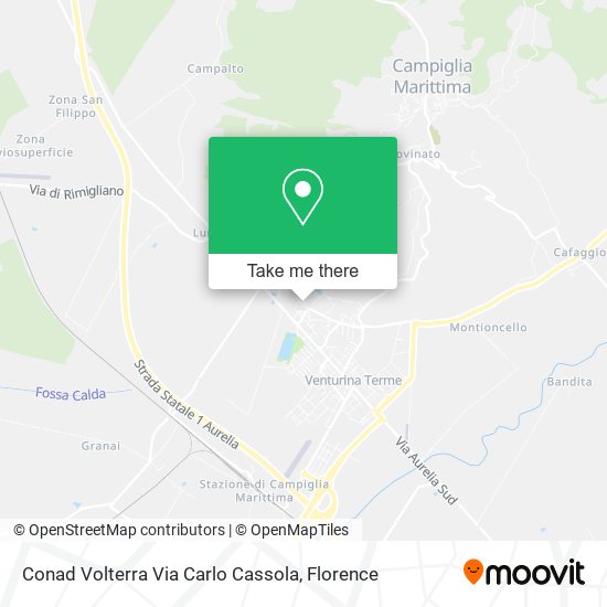 Conad Volterra Via Carlo Cassola map