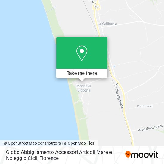 Globo Abbigliamento Accessori Articoli Mare e Noleggio Cicli map