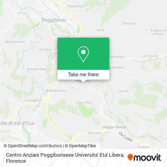 Centro Anziani Poggibonsese Universita' Eta' Libera map