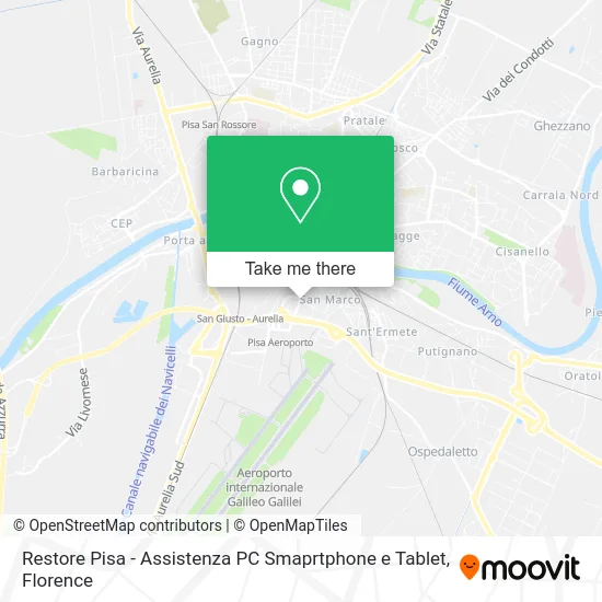 Restore Pisa - PC Smartphone and Tablet Assistance map