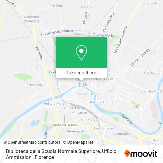 Biblioteca della Scuola Normale Superiore, Ufficio Ammissioni map