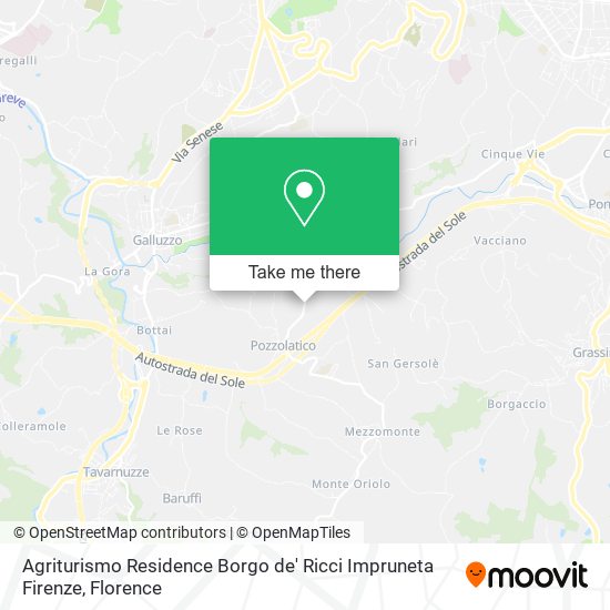 Agriturismo Residence Borgo de' Ricci Impruneta Firenze map