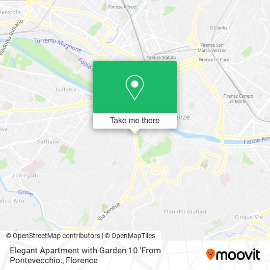 Elegant Apartment with Garden 10 'From Pontevecchio. map