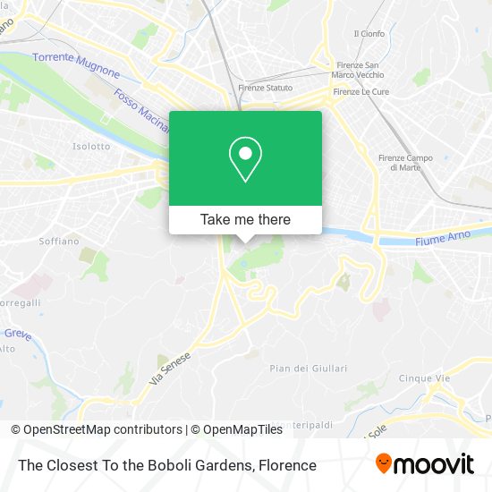 The Closest To the Boboli Gardens map