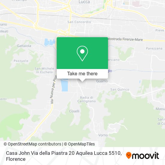 Casa John Via della Piastra 20 Aquilea Lucca 5510 map