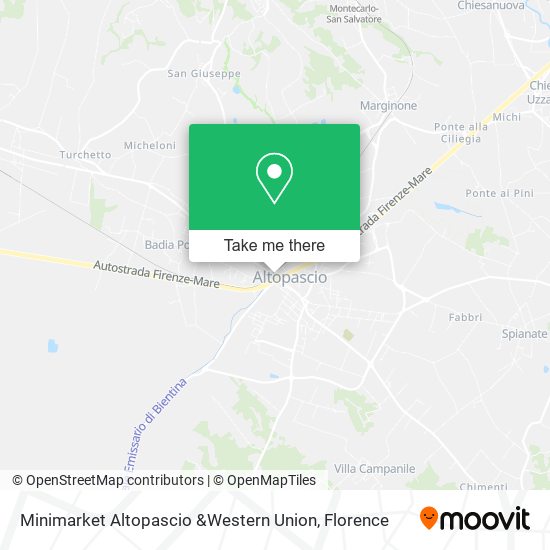 Minimarket Altopascio &Western Union map