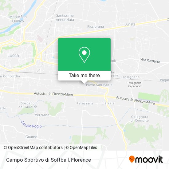 Campo Sportivo di Softball map