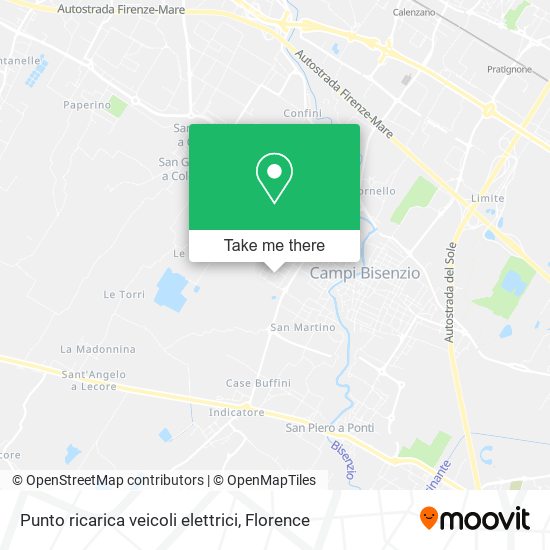 Punto ricarica veicoli elettrici map