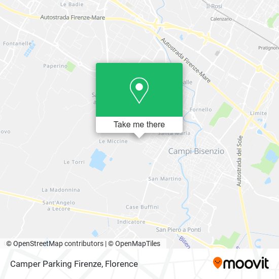 Camper Parking Firenze map