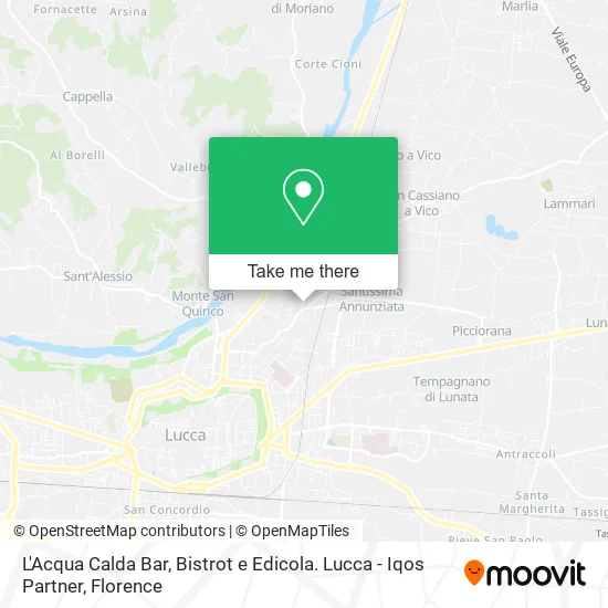 L'Acqua Calda Bar, Bistrot e Edicola. Lucca - Iqos Partner map