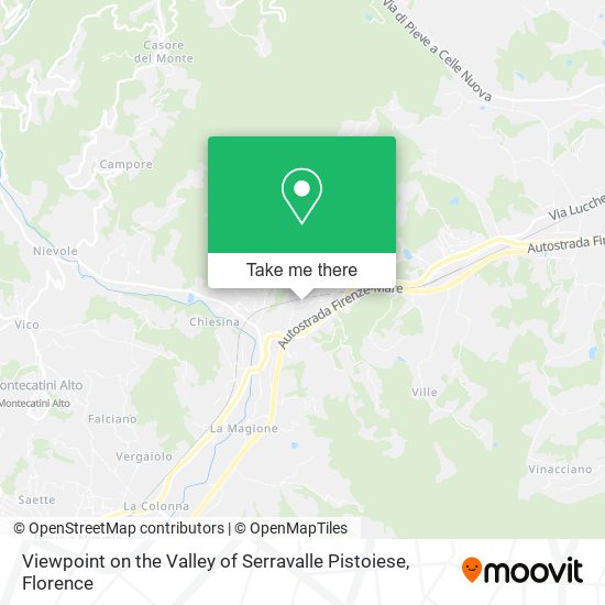 Viewpoint on the Valley of Serravalle Pistoiese map