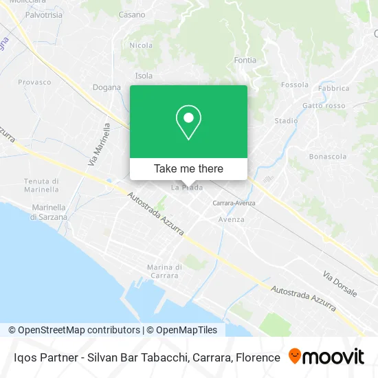 Iqos Partner - Silvan Bar Tabacchi, Carrara map