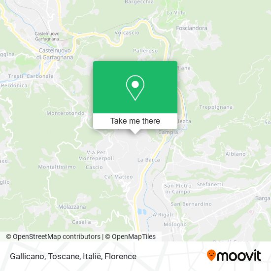 Gallicano, Toscane, Italië map