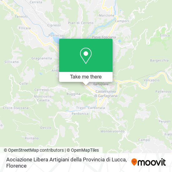 Aociazione Libera Artigiani della Provincia di Lucca map