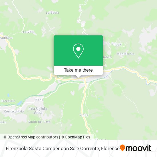 Firenzuola Sosta Camper con Sc e Corrente map