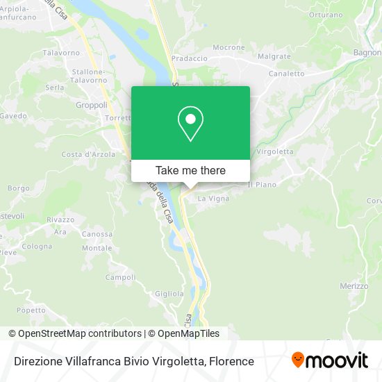 Direzione Villafranca Bivio Virgoletta map
