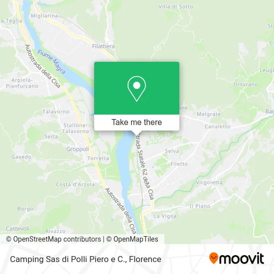 Camping Sas by Polli Piero and Co. map