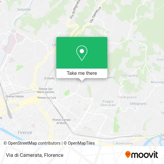 Via di Camerata map