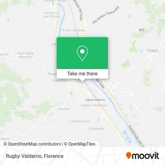 Rugby Valdarno map