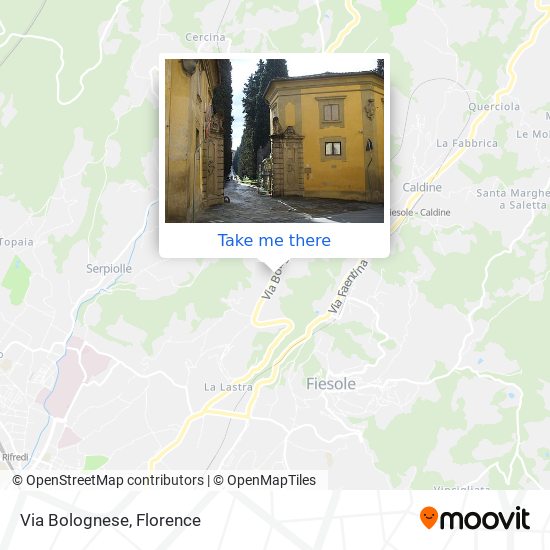 Via Bolognese map